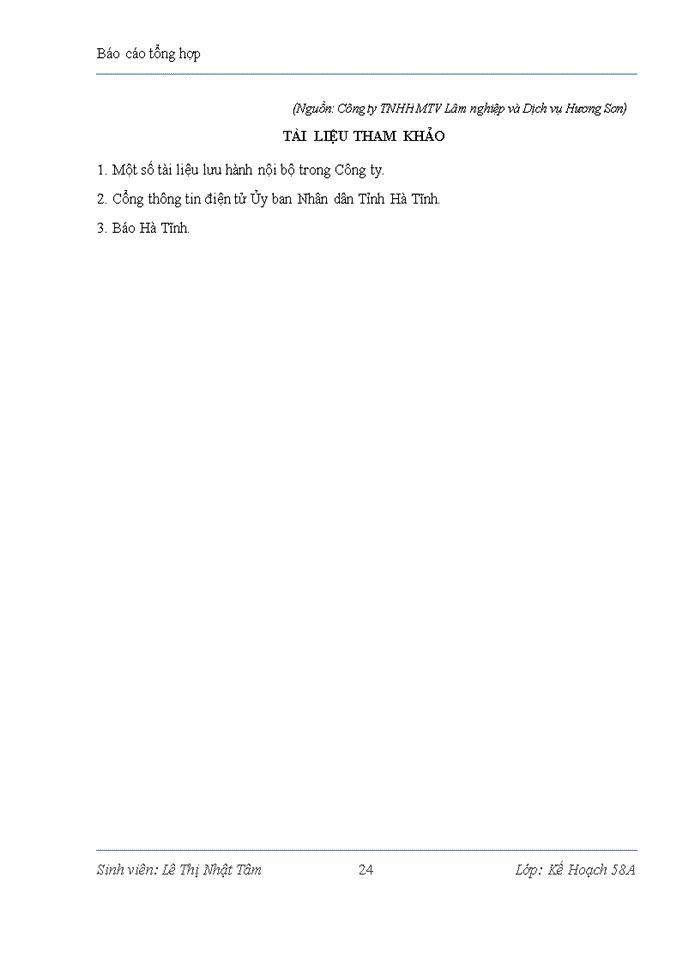 image for page CÔNG TY TRÁCH NHIỆM HỮU HẠN MỘT THÀNH VIÊN LÂM NGHIỆP VÀ DỊCH VỤ HƯƠNG SƠN