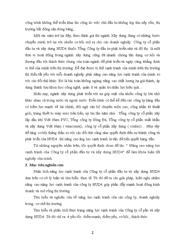 image for page NÂNG CAO NĂNG LỰC CẠNH TRANH CỦA CÔNG TY CỔ PHẦN ĐẦU TƯ VÀ XÂY DỰNG HUD4