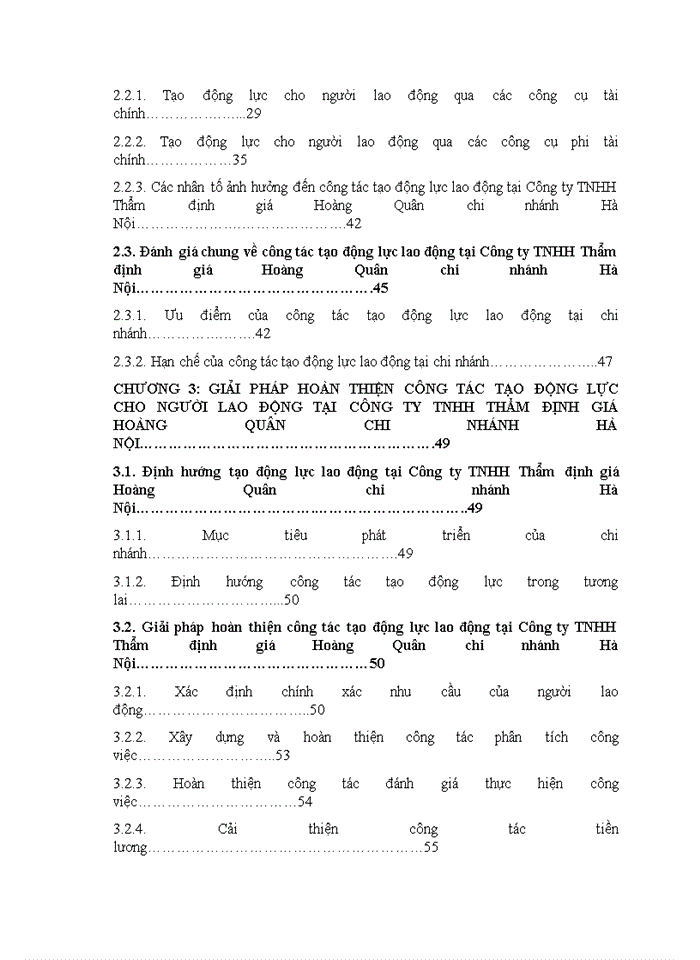 HOÀN THIỆN CÔNG TÁC TẠO ĐỘNG LỰC LAO ĐỘNG TẠI CÔNG TY TNHH THẨM ĐỊNH GIÁ HOÀNG QUÂN CHI NHÁNH HÀ NỘI