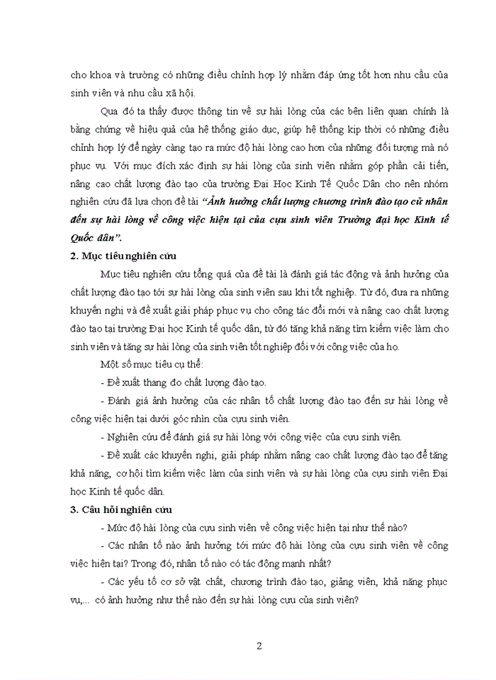 image for page Ảnh hưởng chất lượng chương trình đào tạo cử nhân đến sự hài lòng về công việc hiện tại của cựu sinh viên Trường đại học Kinh tế Quốc dân