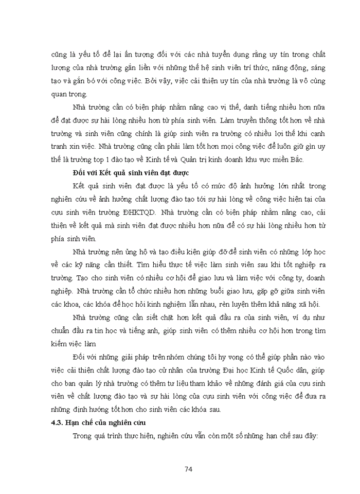 image for page Ảnh hưởng chất lượng chương trình đào tạo cử nhân đến sự hài lòng về công việc hiện tại của cựu sinh viên Trường đại học Kinh tế Quốc dân