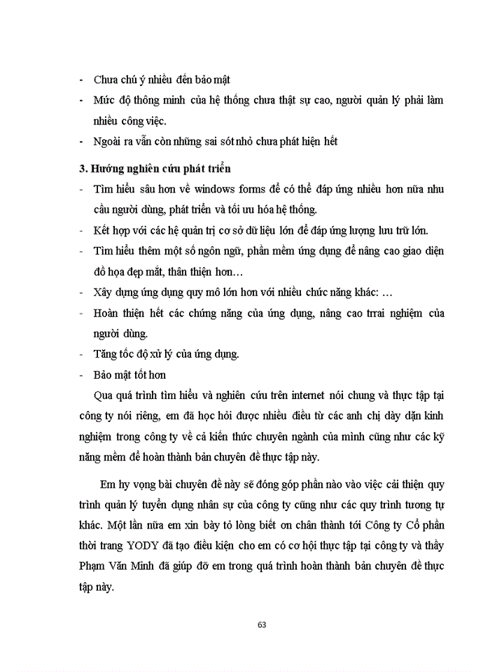 image for page Xây dựng phần mềm quản lý tuyển dụng nhân sự cho công ty cổ phần thời trang YODY