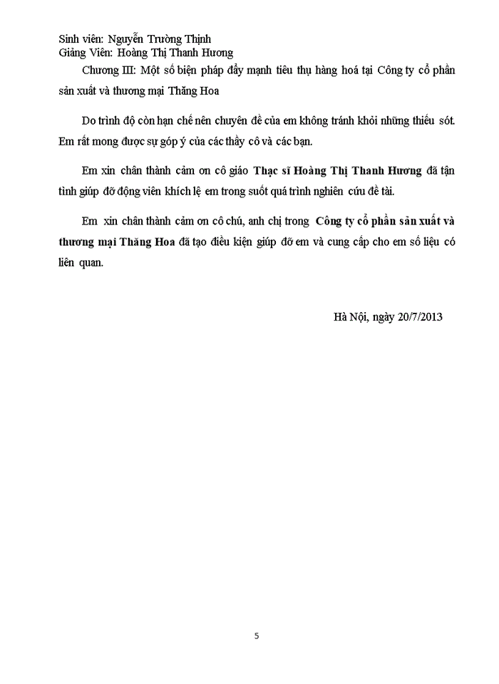 image for page Đẩy mạnh tiêu thụ hàng hoá tại Công ty cổ phần sản xuất và thương mại Thăng Hoa