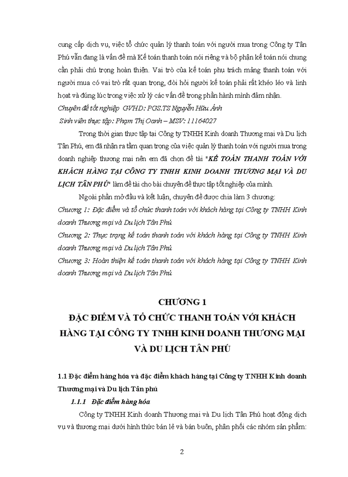 image for page KẾ TOÁN THANH TOÁN VỚI KHÁCH HÀNG TẠI CÔNG TY TNHH KINH DOANH THƯƠNG MẠI VÀ DU LỊCH TÂN PHÚ