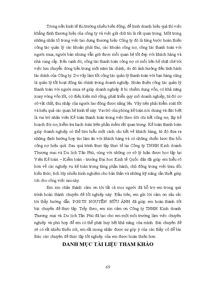 image for page KẾ TOÁN THANH TOÁN VỚI KHÁCH HÀNG TẠI CÔNG TY TNHH KINH DOANH THƯƠNG MẠI VÀ DU LỊCH TÂN PHÚ
