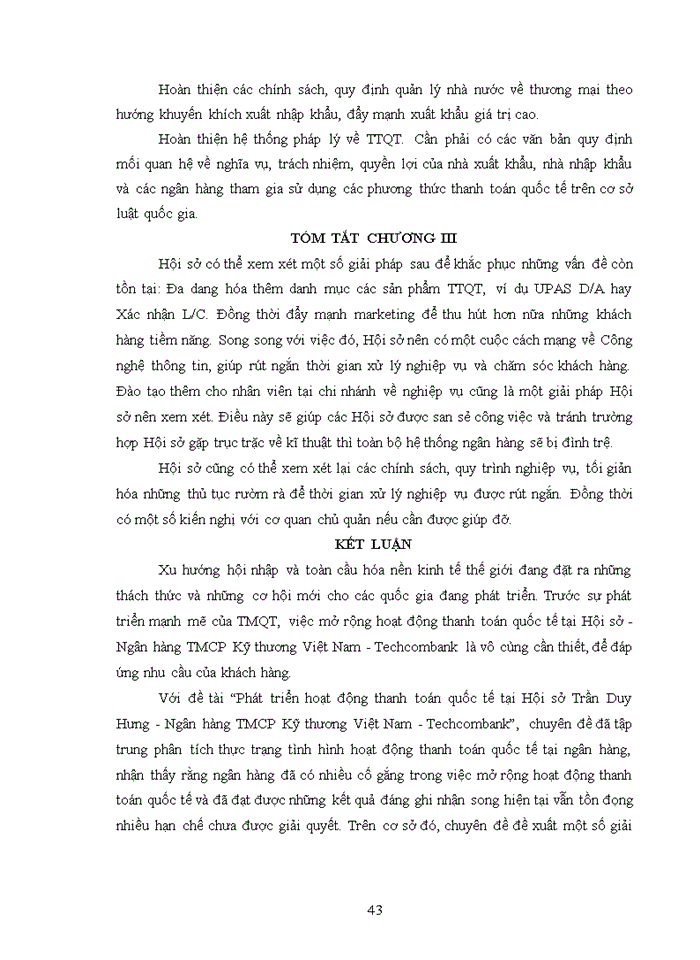 image for page PHÁT TRIỂN HOẠT ĐỘNG THANH TOÁN QUỐC TẾ TẠI HỘI SỞ TRẦN DUY HƯNG NGÂN HÀNG TMCP KỸ THƯƠNG VIỆT NAM TECHCOMBANK