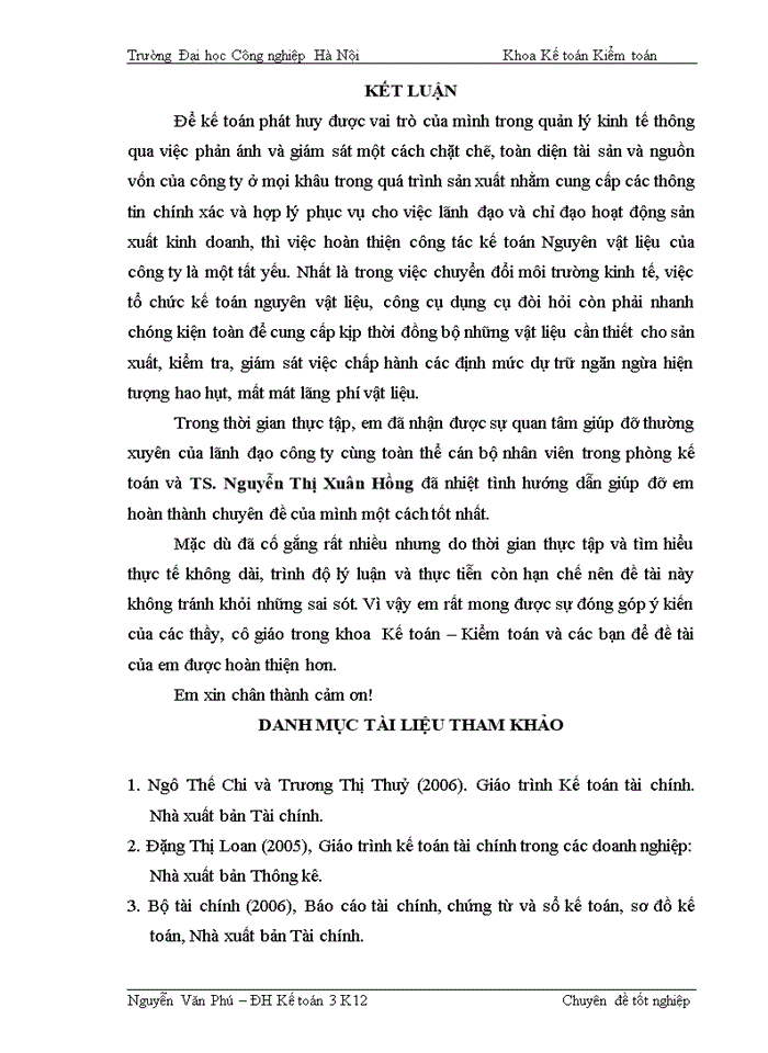 image for page Hoàn thiện công tác kế toán Nguyên vật liệu và Công cụ dụng cụ tại Công ty cổ phần đầu tư và triển khai công nghệ H2T