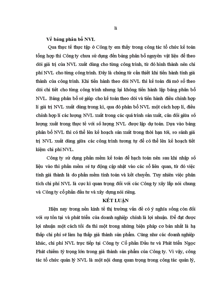 image for page HOÀN THIỆN KẾ TOÁN NGUYÊN VẬT LIỆU TẠI CÔNG TY CỔ PHẦN ĐẦU TƯ VÀ PHÁT TRIỂN NGỌC PHÁT