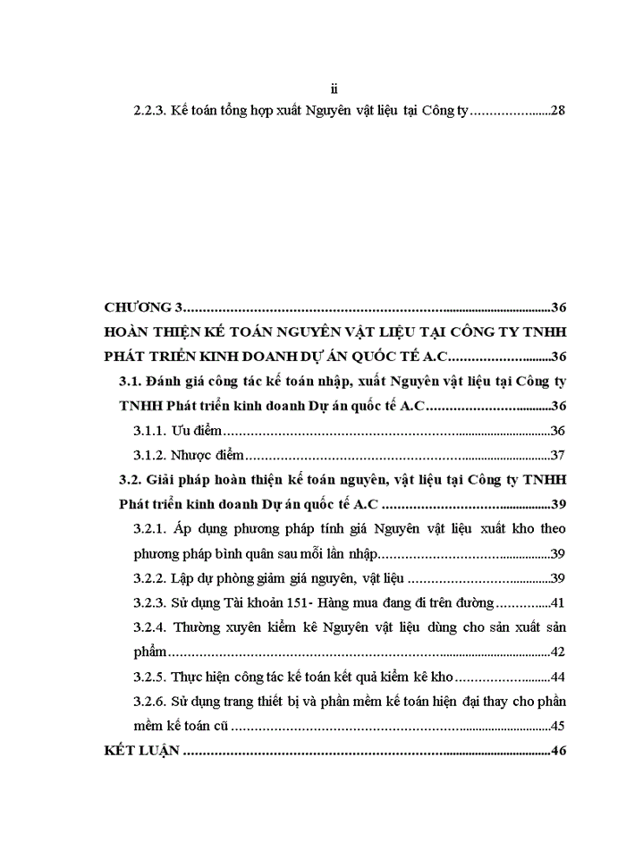 KẾ TOÁN NGUYÊN VẬT LIỆU TẠI CÔNG TY TNHH PHÁT TRIỂN KINH DOANH DỰ ÁN QUỐC TẾ A C