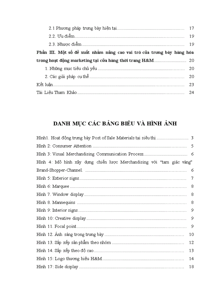 ẢNH HƯỞNG CỦA YẾU TỐ TRƯNG BÀY HÀNG HÓA TRONG HOẠT ĐỘNG MARKETING TẠI CỬA HÀNG THỜI TRANG CỦA THƯƠNG HIỆU H M NGHIÊN CỨU ĐIỂN HÌNH TẠI ĐỊA BÀN HÀ NỘI