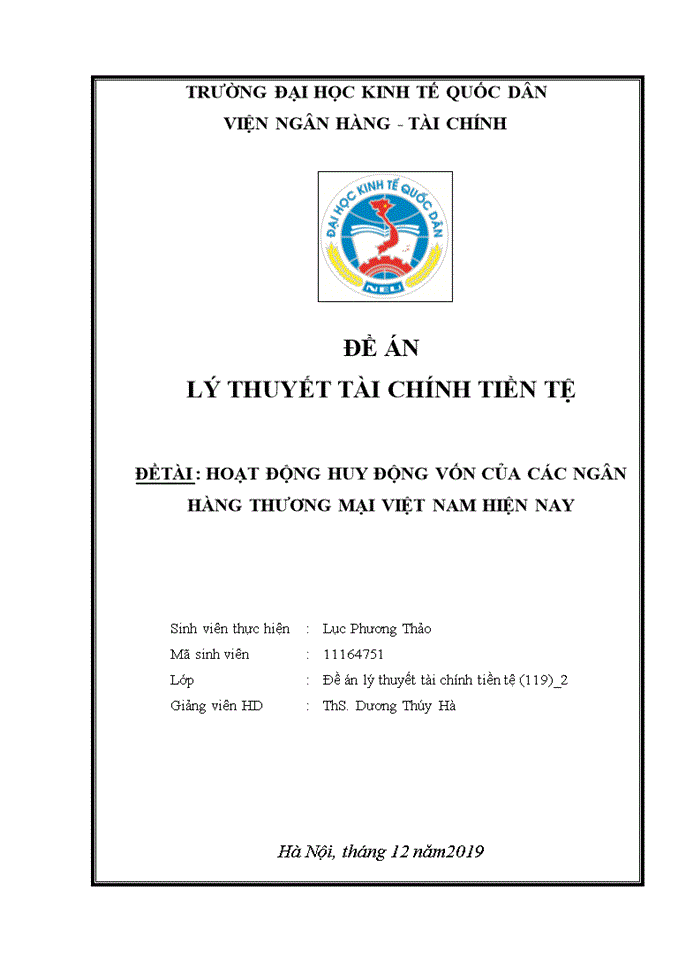 HOẠT ĐỘNG HUY ĐỘNG VỐN CỦA CÁC NGÂN HÀNG THƯƠNG MẠI VIỆT NAM HIỆN NAY