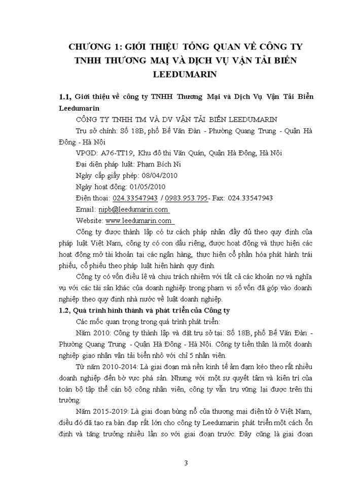 image for page Nâng cao sự hài lòng của khách hàng khi sử dụng dịch vụ giao nhận vận tải tại với Công ty TNHH TM DV Vận tải biển Leedumarin