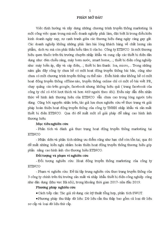 ĐỀ XUẤT MỘT SỐ GIẢI PHÁP VÀ KIẾN NGHỊ CHO KẾ HOẠCH TRUYỀN THÔNG MARKETING CỦA ETINCO TRONG THỜI GIAN TỚI