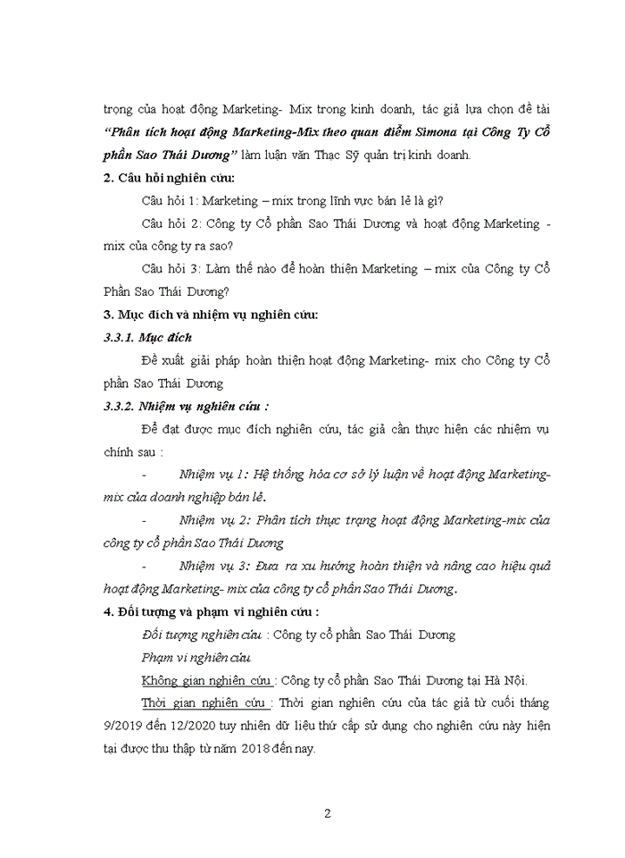 image for page THS PHÂN TÍCH HOẠT ĐỘNG MARKETING MIX THEO QUAN ĐIỂM SIMONA TẠI CÔNG TY CỔ PHẦN SAO THÁI DƯƠNG