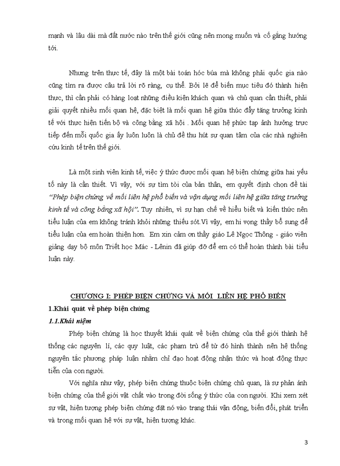 image for page Phép biện chứng về mối liên hệ phổ biến và vận dụng mối liên hệ giữa tăng trưởng kinh tế và công bằng xã hội