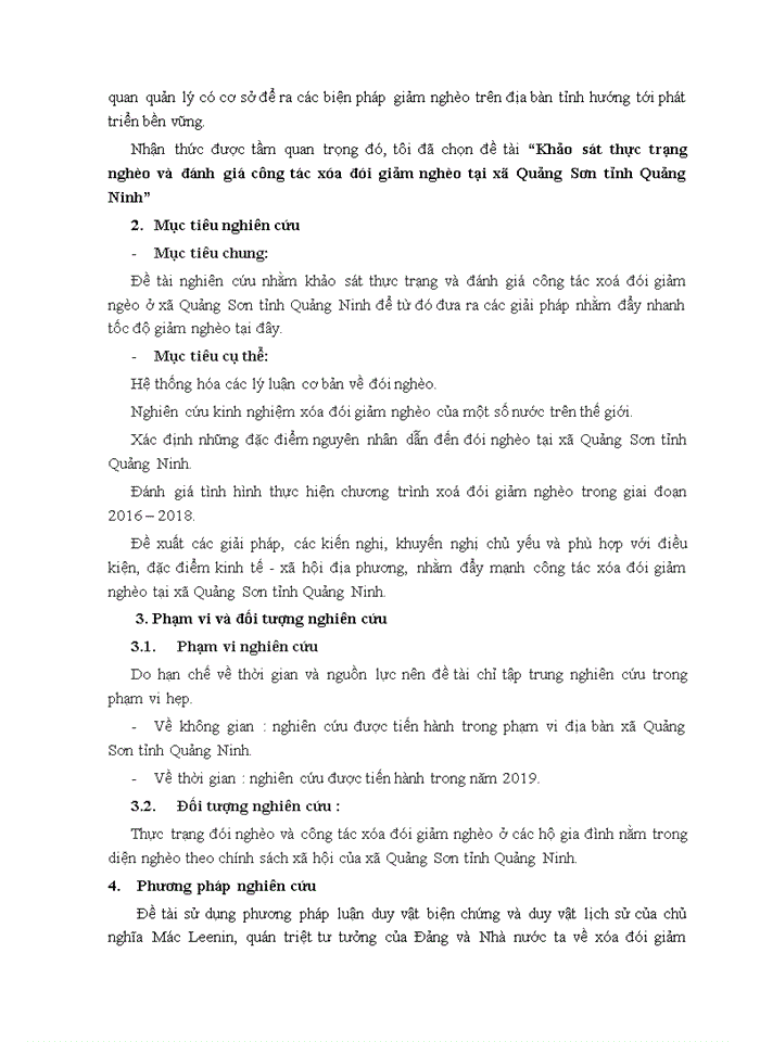 image for page Khảo sát thực trạng nghèo và đánh giá công tác xóa đói giảm nghèo tại xã Quảng Sơn tỉnh Quảng Ninh
