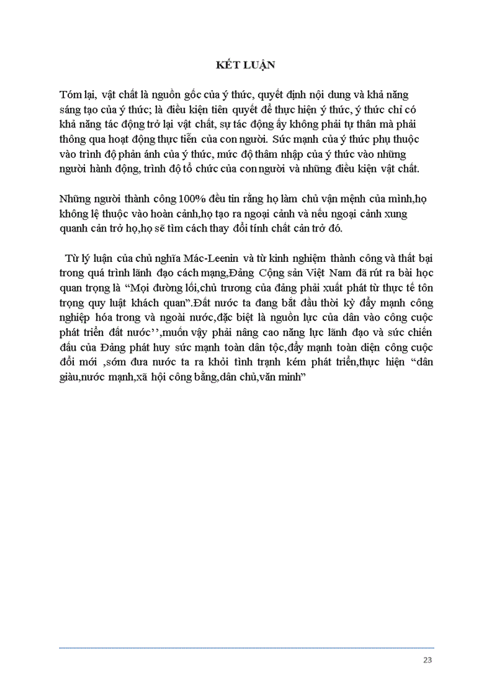 image for page Phân tích mối quan hệ giữa vật chất và ý thức theo quan điểm duy vật biện chứng và rút ra ý nghĩa phương pháp luận đồng thời tập vận dụng phương pháp luận ấy để xử lý một số tình huống