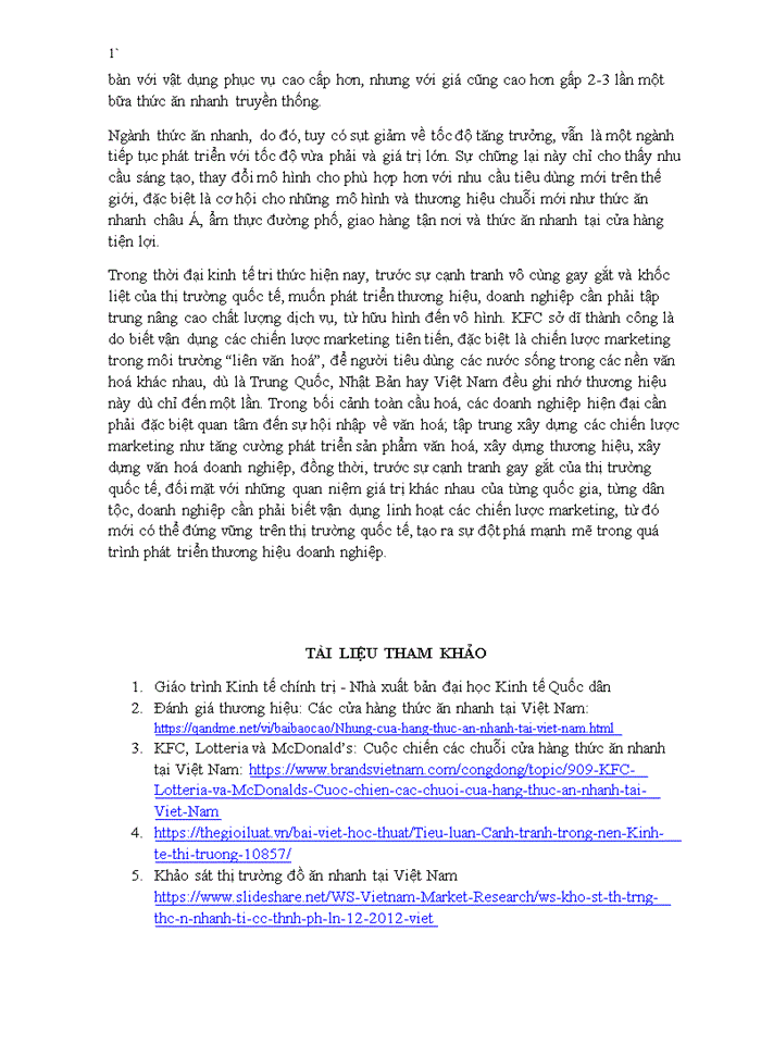 image for page Vận dụng quy luật cạnh tranh trong nền kinh tế thị trường nghiên cứu sự cạnh tranh của công ty KFC trong thị trường đồ ăn nhanh tại Việt Nam giai đoạn 2010- 2020