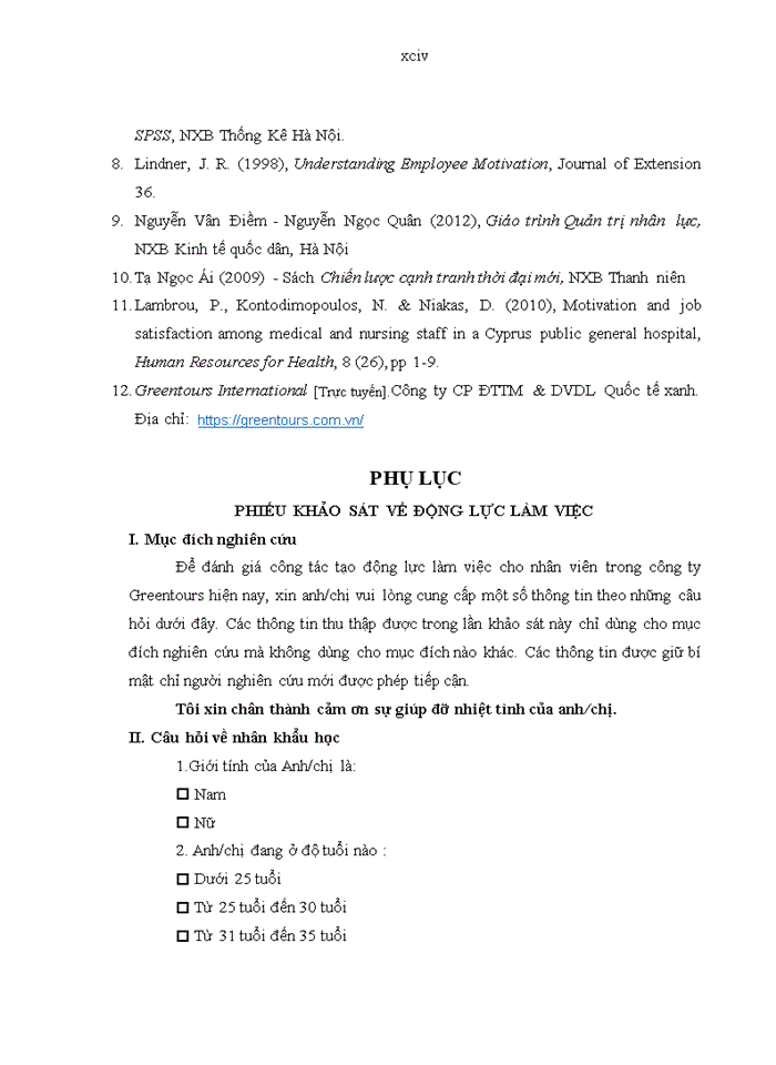 image for page ThS Tạo động lực làm việc cho nhân viên khối du lịch lữ hành tại Công ty Cổ phần Đầu tư thương mại Dịch vụ Du lịch Quốc tế xanh