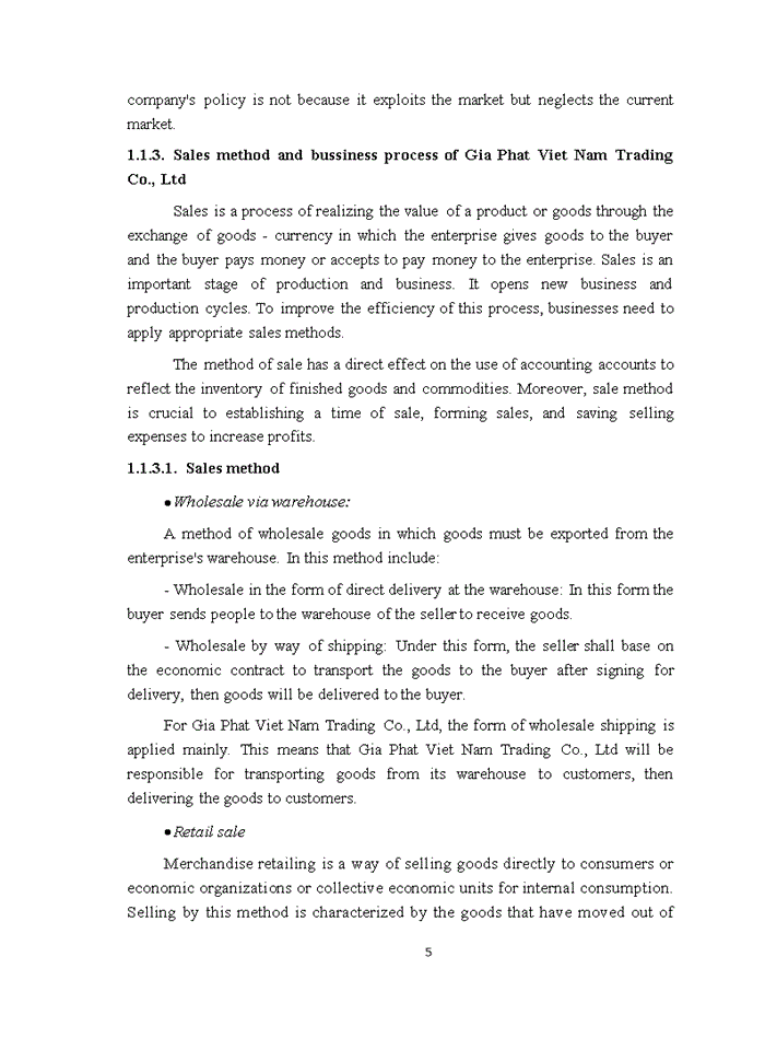 image for page ACCOUNTING PROCEDURES FOR SALES AT GIA PHAT VIETNAM TRADING CO LTD