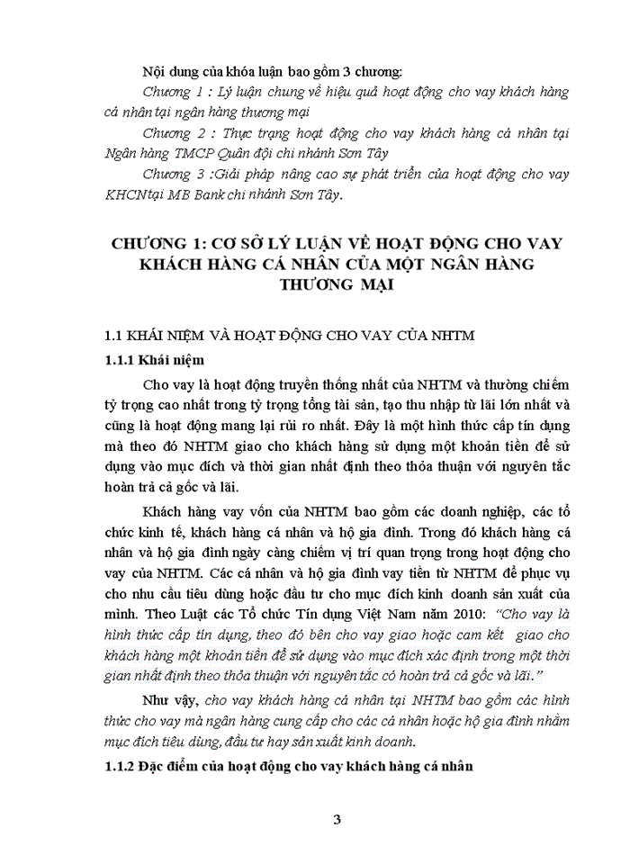 image for page Phát triển hoạt động cho vay khách hàng cá nhân tại ngân hàng thương mại cổ phần Quân đội chi nhánh Sơn Tây