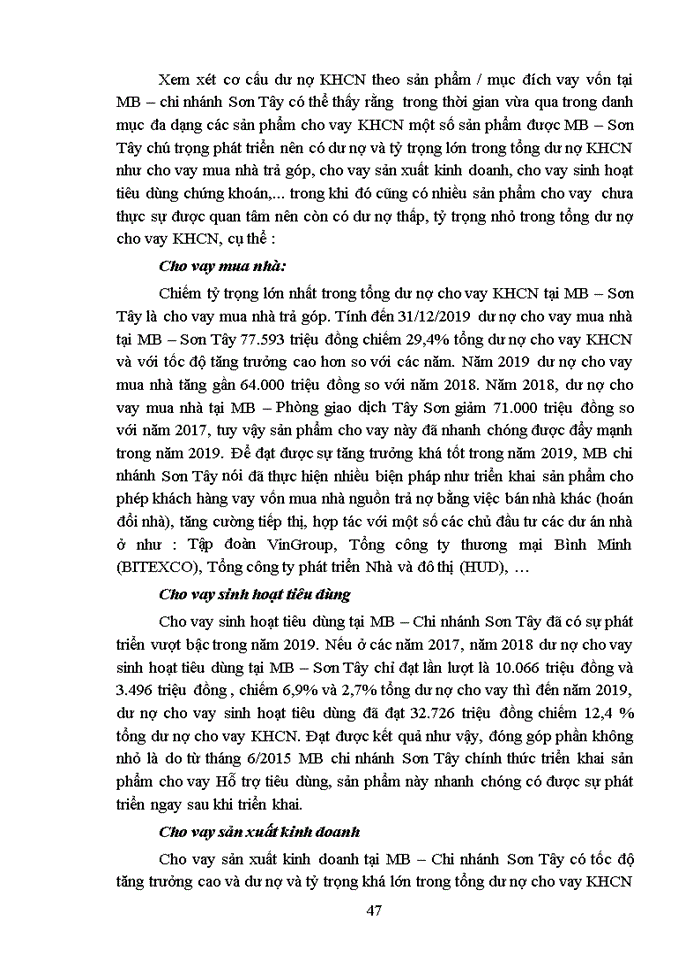 image for page Phát triển hoạt động cho vay khách hàng cá nhân tại ngân hàng thương mại cổ phần Quân đội chi nhánh Sơn Tây