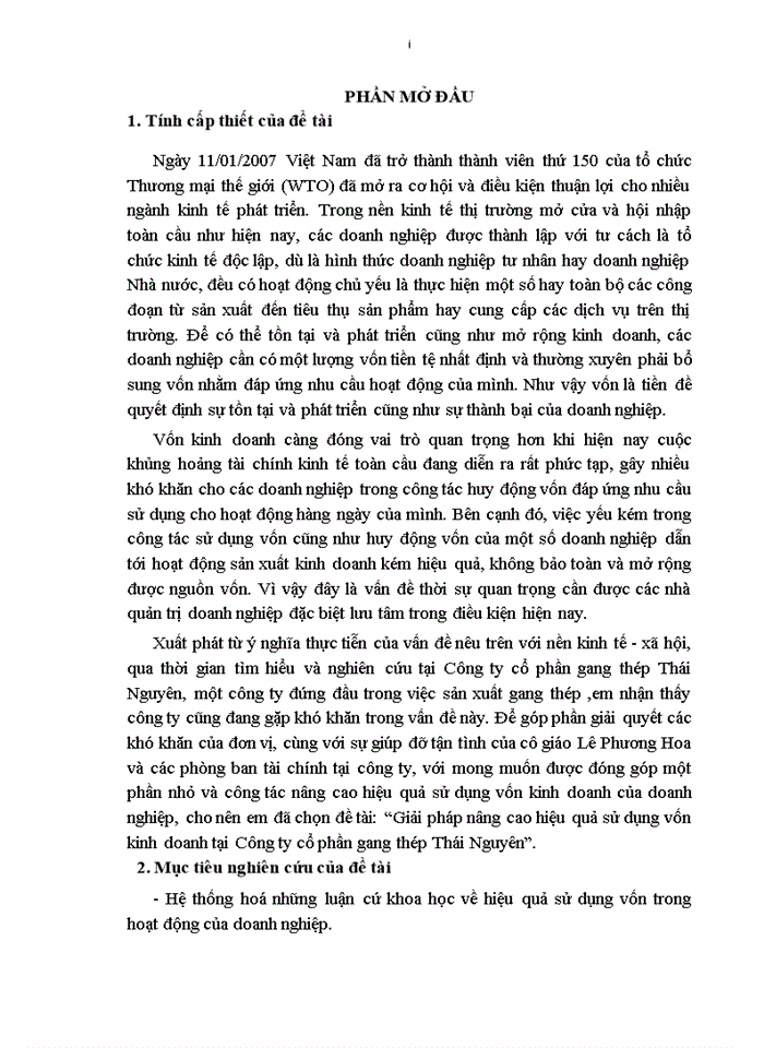 image for page GIẢI PHÁP NÂNG CAO HIỆU QUẢ SỬ DỤNG VỐN KINH DOANH TẠI CÔNG TY CỔ PHẦN GANG THÉP THÁI NGUYÊN