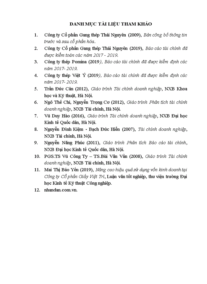 image for page GIẢI PHÁP NÂNG CAO HIỆU QUẢ SỬ DỤNG VỐN KINH DOANH TẠI CÔNG TY CỔ PHẦN GANG THÉP THÁI NGUYÊN