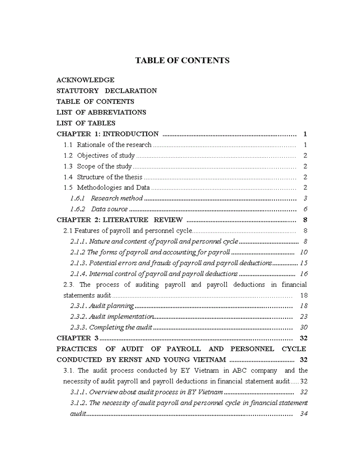 image for page The auditing process of payroll and personnel cycle in manufacturing companies implemented by Ernst and Young company