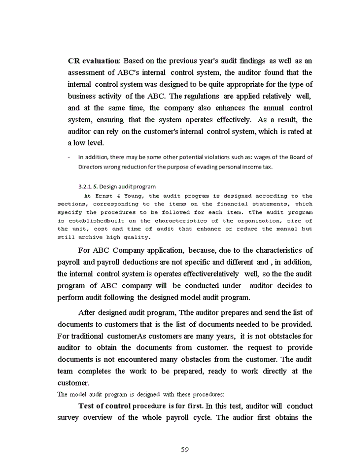 image for page The auditing process of payroll and personnel cycle in manufacturing companies implemented by Ernst and Young company