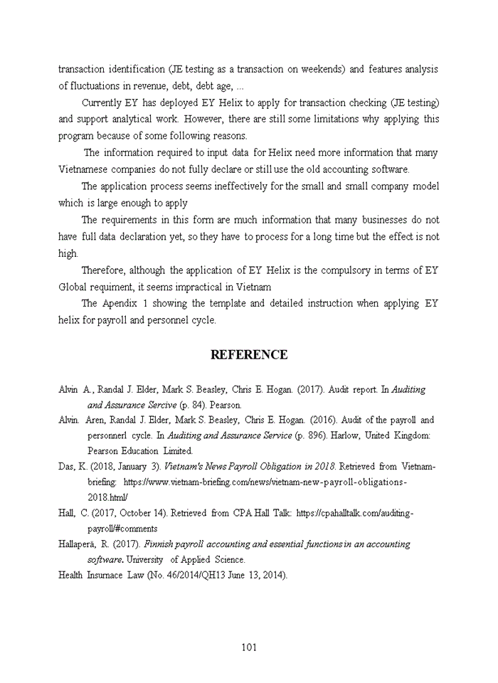 image for page The auditing process of payroll and personnel cycle in manufacturing companies implemented by Ernst and Young company