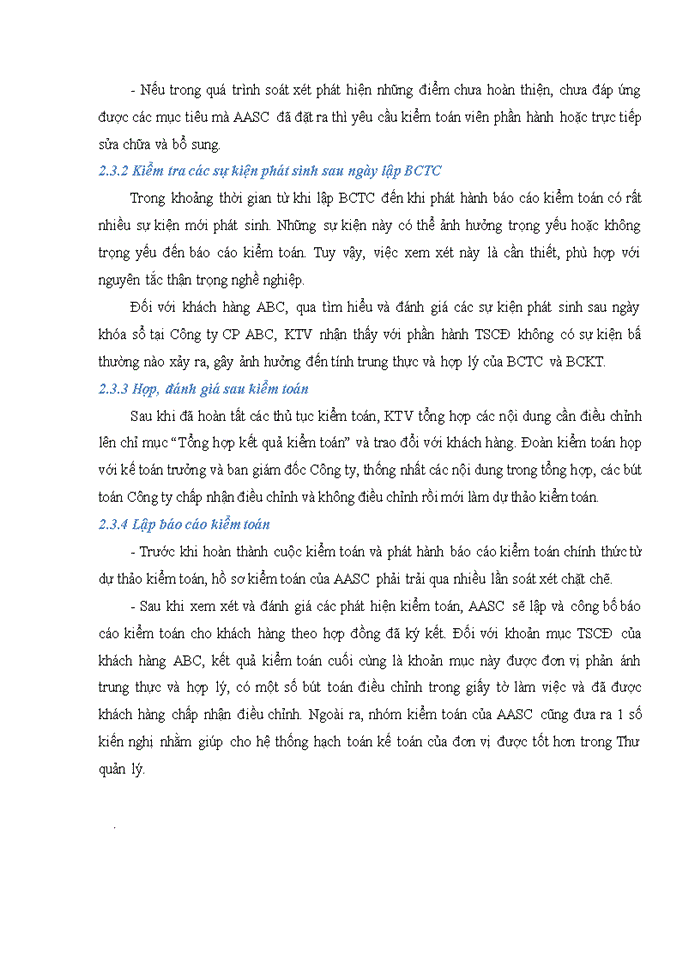 image for page Hoàn thiện kiểm toán khoản mục TSCĐ trong quy trình kiểm toán BCTC do Công ty TNHH Hãng Kiểm toán AASC thực hiện