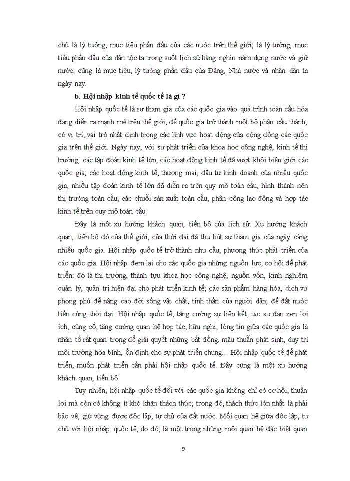 image for page Vận dụng lý luận về mâu thuẫn để phân tích mâu thuẫn giữa xây dựng nền kinh tế độc lập tự chủ với hội nhập kinh tế quốc tế của Việt Nam