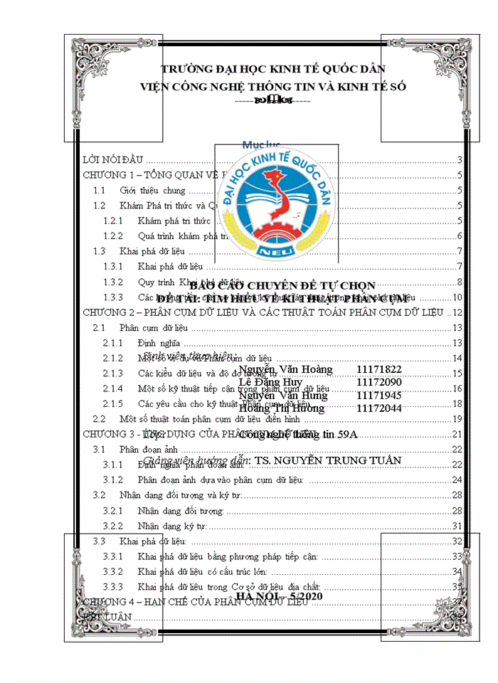image for page TÌM HIỂU VỀ KĨ THUẬT PHÂN CỤM