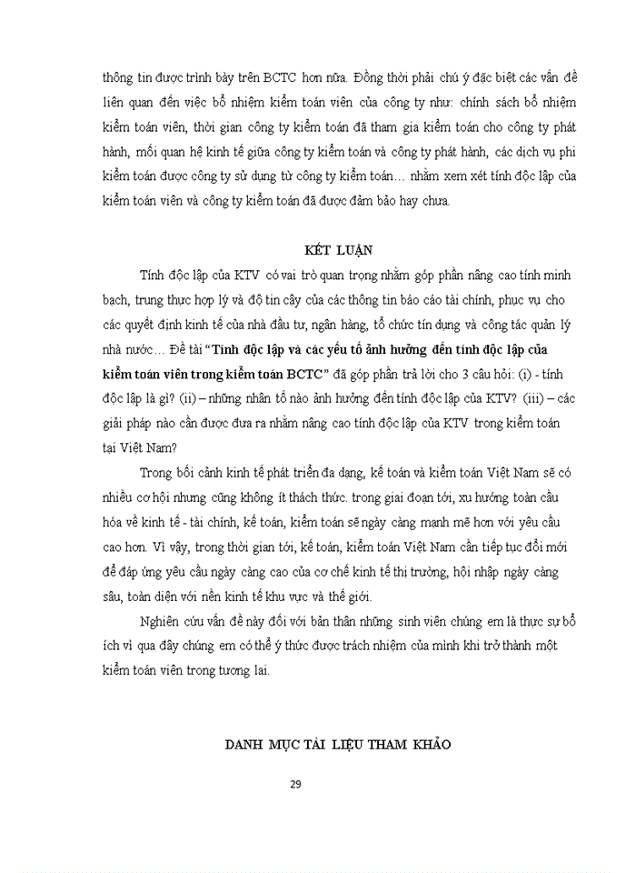 image for page TÍNH ĐỘC LẬP VÀ CÁC YẾU TỐ ẢNH HƯỞNG ĐẾN TÍNH ĐỘC LẬP CỦA KIỂM TOÁN VIÊN TRONG KIỂM TOÁN BCTC