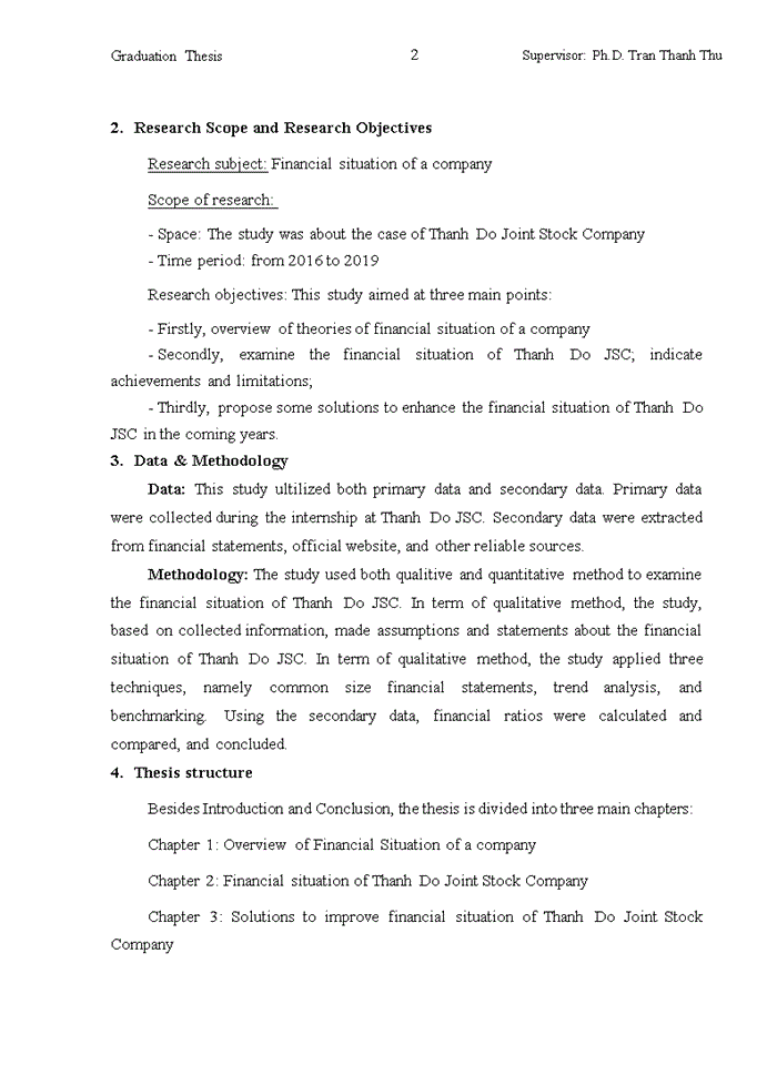 image for page FINANCIAL SITUATION OF THANH DO JOINT STOCK COMPANY