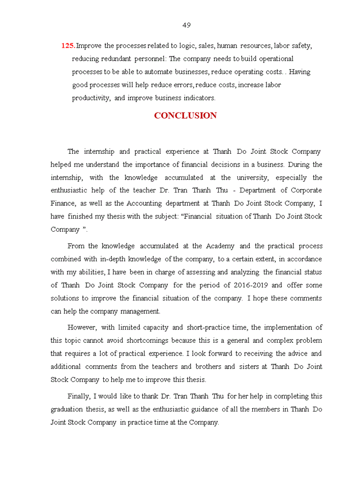 image for page FINANCIAL SITUATION OF THANH DO JOINT STOCK COMPANY