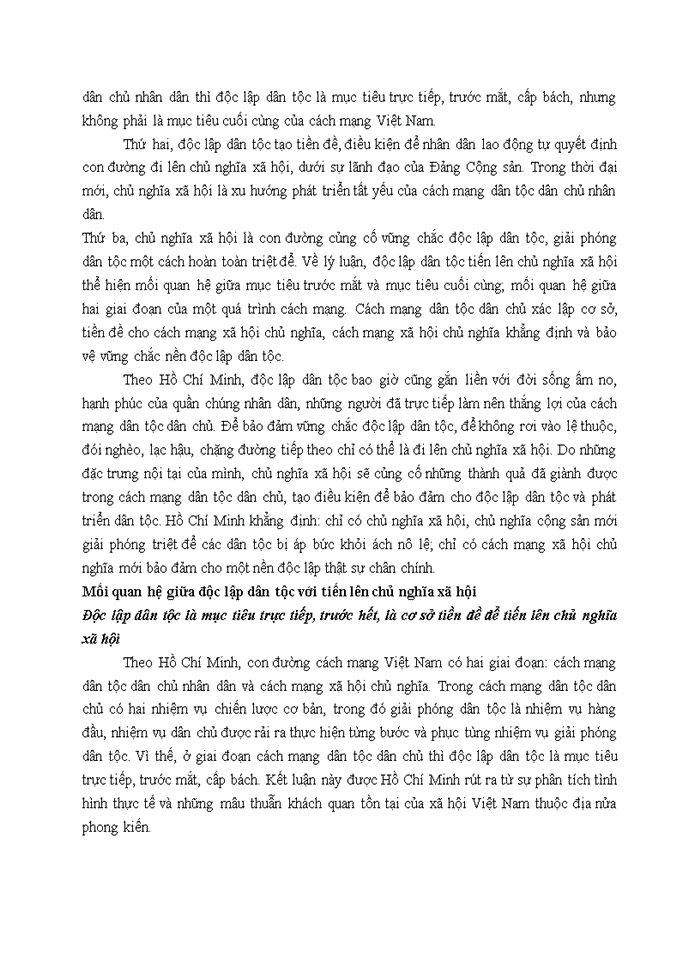 image for page Chứng minh độc lập dân tộc phải gắn liền với chủ nghĩa xã hội theo tư tưởng của HCM