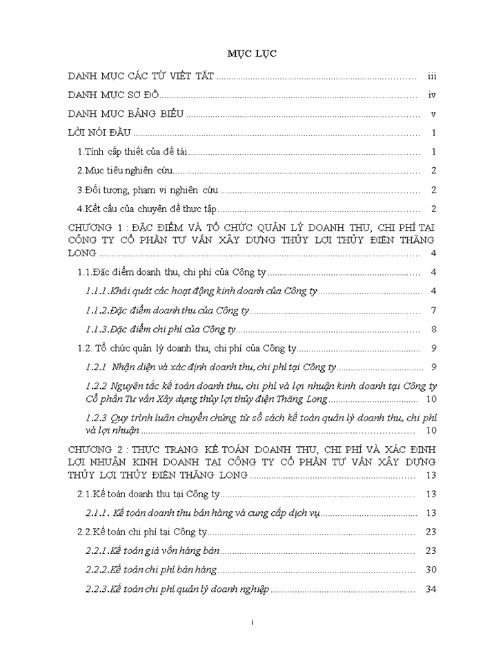 image for page Kế toán doanh thu chi phí và xác định lợi nhuận thuần từ hoạt động kinh doanh tại Công ty Cổ phần Tư vấn Xây dựng thủy lợi thủy điện Thăng Long