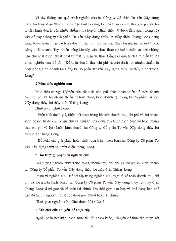 image for page Kế toán doanh thu chi phí và xác định lợi nhuận thuần từ hoạt động kinh doanh tại Công ty Cổ phần Tư vấn Xây dựng thủy lợi thủy điện Thăng Long