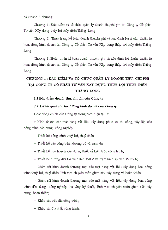 image for page Kế toán doanh thu chi phí và xác định lợi nhuận thuần từ hoạt động kinh doanh tại Công ty Cổ phần Tư vấn Xây dựng thủy lợi thủy điện Thăng Long