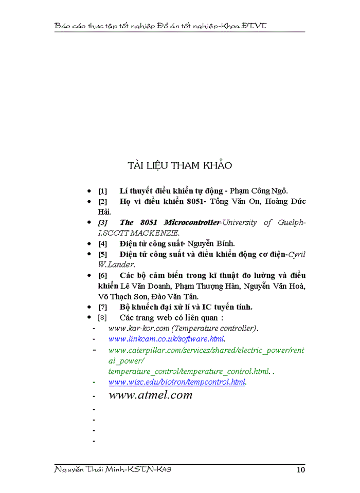 image for page Thiết kế bộ điều khiển nhiệt độ tự động cho lò nung dùng thanh đốt sử dụng vi điều khiển 89C51