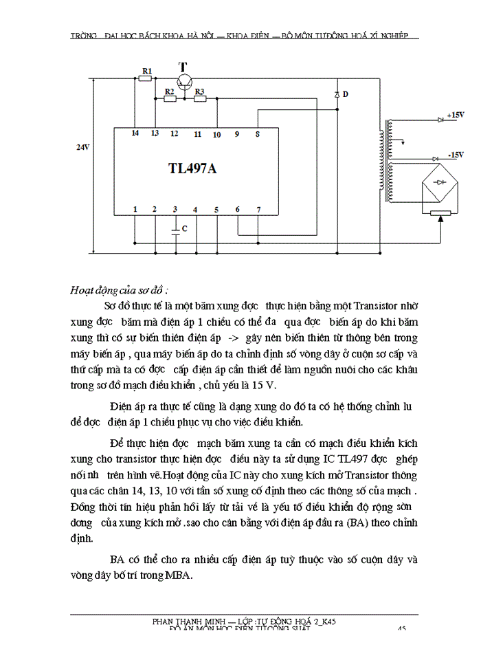 image for page Thiết kế bộ băm xung một chiều để điều chỉnh tốc độ động cơ điện một chiều từ nguồn một chiều là ác quy trên xe di động