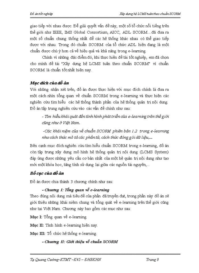 image for page Xây dựng hệ LCMS tuân theo chuẩn SCORM