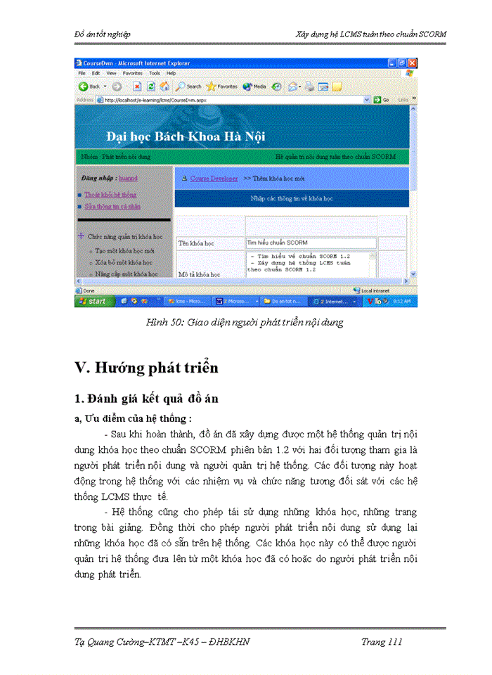 image for page Xây dựng hệ LCMS tuân theo chuẩn SCORM
