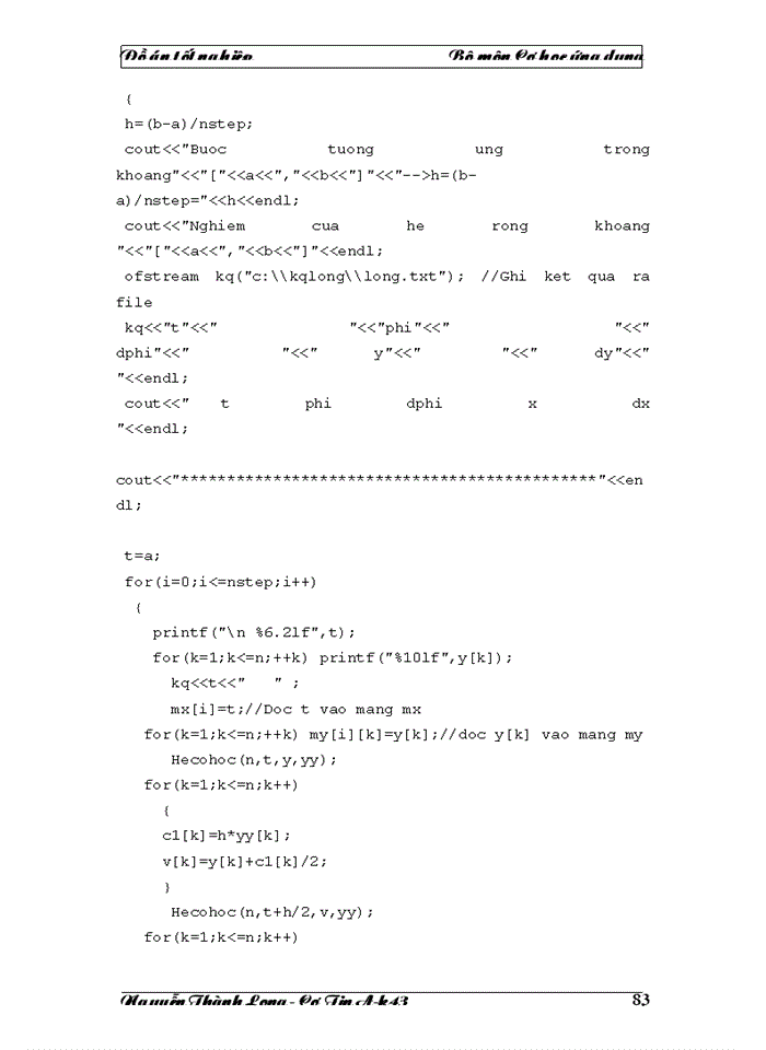 image for page Vấn đề giải phương trình chuyển động của cơ hệ sử dụng các công cụ phần mềm, qua các phần mềm MatLab và DAESOL