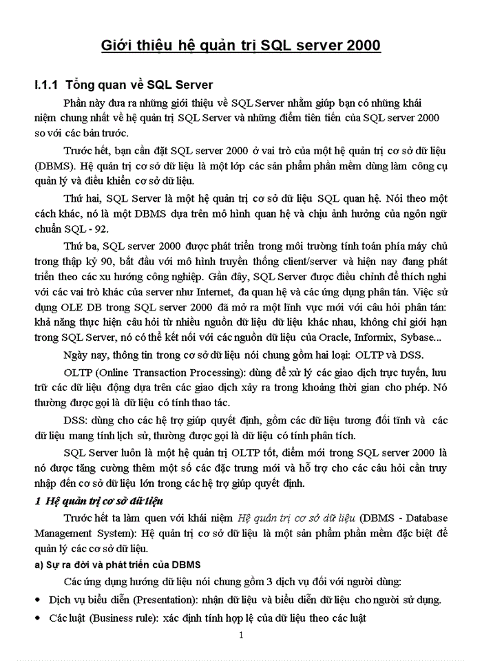 image for page Giới thiệu hệ quản trị SQL server 2000