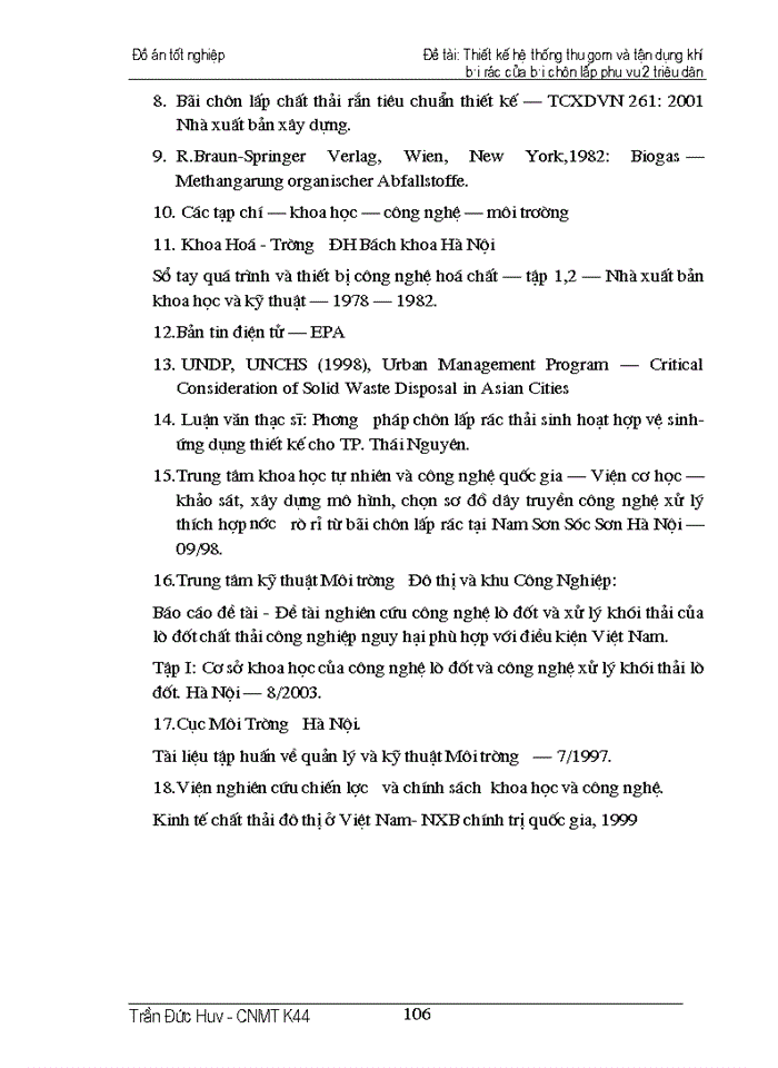 image for page Thiết kế hệ thống thu gom và tận dụng khí bãi rác của bãi chôn lấp phụ vụ 2 triệu dân