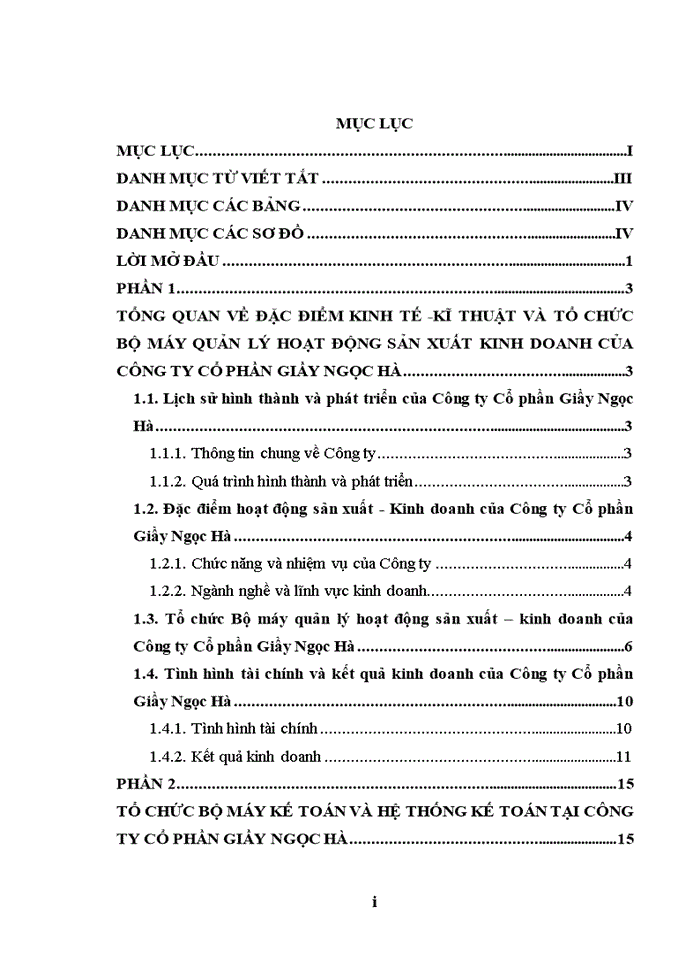 image for page Đặc điểm hoạt động sản xuất - Kinh doanh của Công ty Cổ phần Giầy Ngọc Hà
