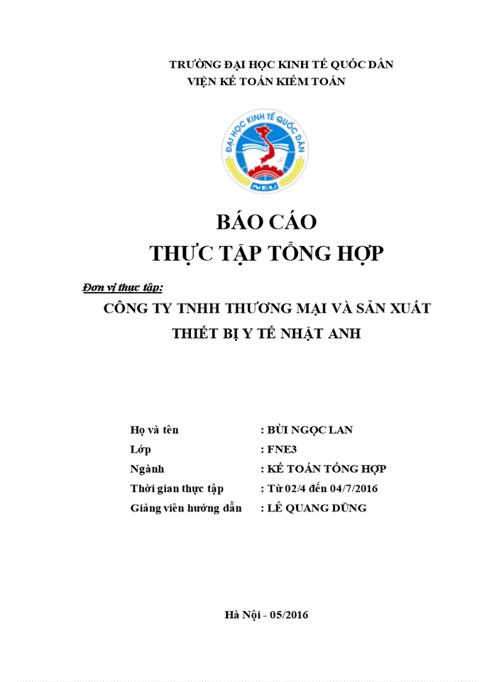 image for page Tổ chức bộ máy kế toán và hệ thống kế toán tại  công ty tnhh tm và sx thiết bị y tế nhật anh